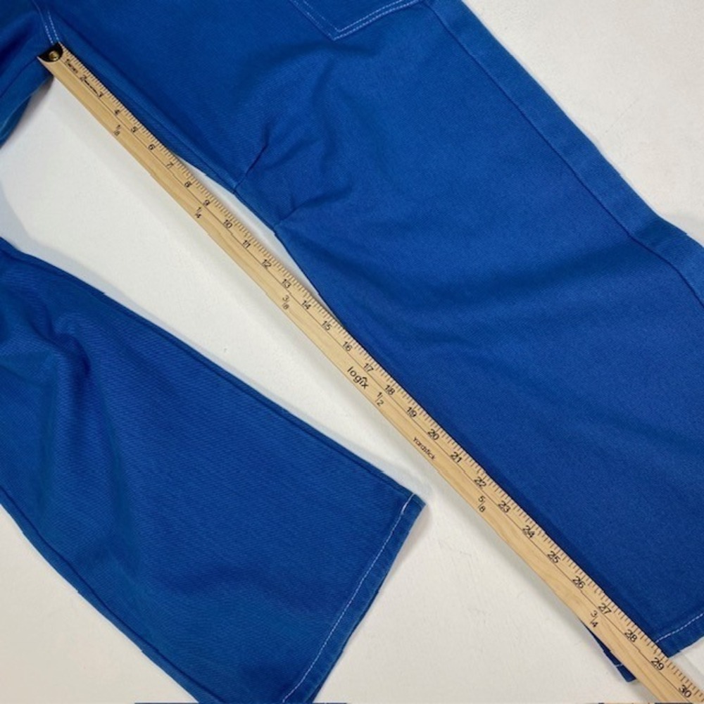 Lioness‎ Miami Vice Pants Blue High Rise Wide Leg Cargo Contrast Stitch XS NEW - Picture 5 of 9